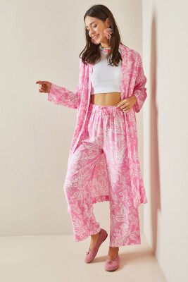 Pembe Desenli Kimono Takım 5YXK8-48669-20 - 2