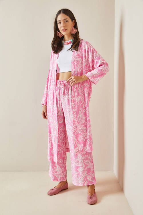 Pembe Desenli Kimono Takım 5YXK8-48669-20 - 3