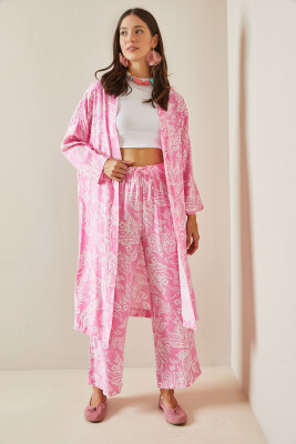 Pembe Desenli Kimono Takım 5YXK8-48669-20 - 4