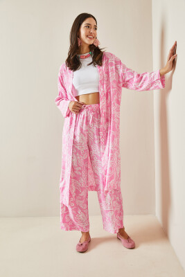 Pembe Desenli Kimono Takım 5YXK8-48669-20 - 6