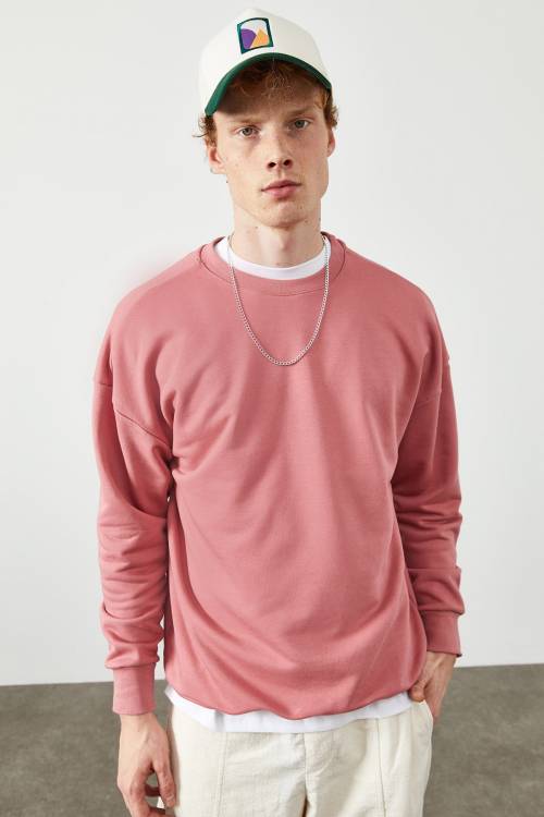 Pembe Düz Sweatshirt 2KXE8-45349-20 - 4