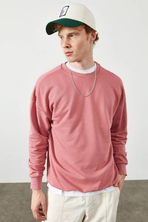 Pembe Düz Sweatshirt 2KXE8-45349-20 - 5