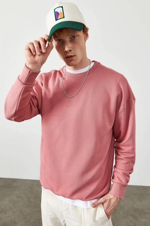 Pembe Düz Sweatshirt 2KXE8-45349-20 - 7