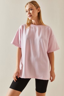 Pembe Oversize Basic Tişört 3YXK1-47087-20 - 5