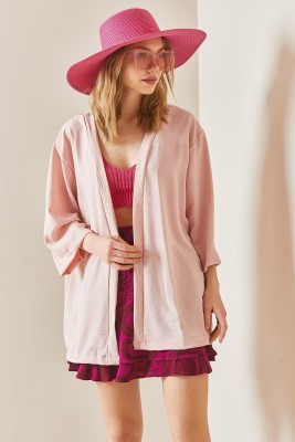 Pembe Oversize Dokulu Kimono 3YXK4-46988-20 - 4