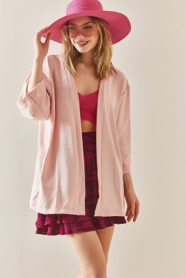 Pembe Oversize Dokulu Kimono 3YXK4-46988-20 - 5