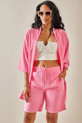 Pembe Şortlu Kimono Takım 3YXK8-47422-20 - 3