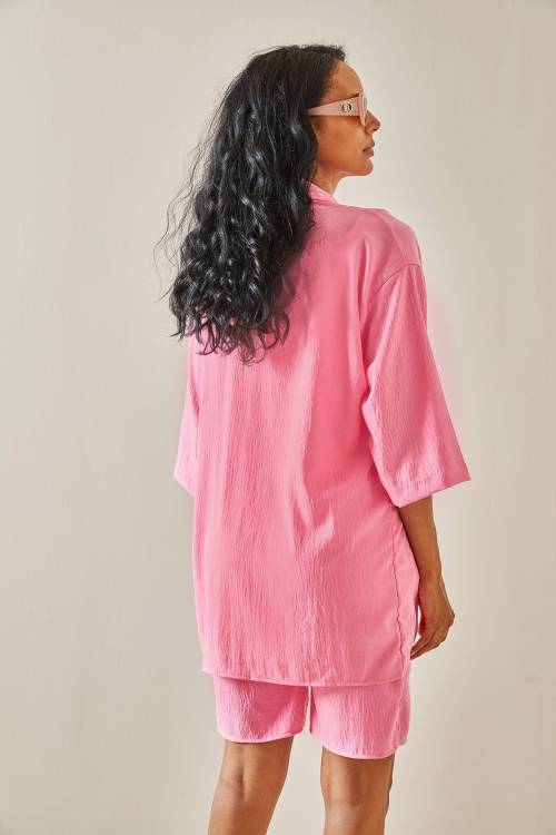 Pembe Şortlu Kimono Takım 3YXK8-47422-20 - 4