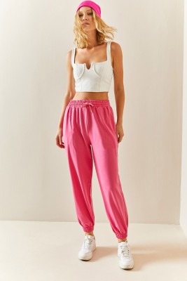 Pembe Yüksek Bel Jogger Eşofman Altı 3YXK8-47560-20 - 3