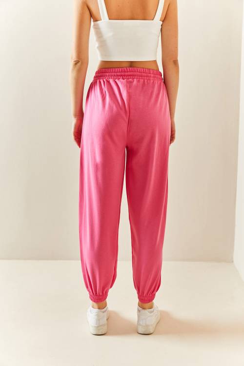 Pembe Yüksek Bel Jogger Eşofman Altı 3YXK8-47560-20 - 7
