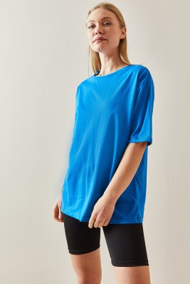 Saks Bisiklet Yaka Basic Oversize Tişört 4KXK1-47895-15 