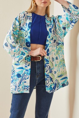 Saks Desenli Oversize Kimono 5YXK4-48062-15 - 1