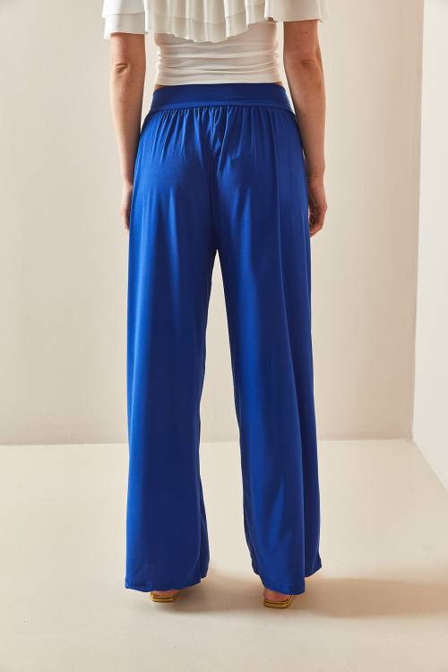 Saks Mavi Salaş Kesim Bol Paça Pantolon 3YXK5-47094-15 - 7