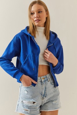 Saks Şardonlu Fermuarlı & Kapüşonlü Sweatshirt 4KXK8-47837-15 - 4