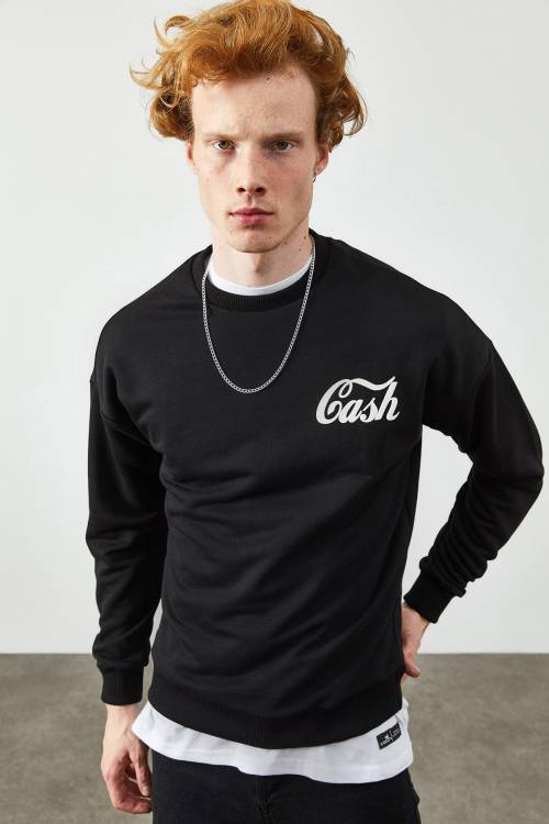 Siyah Arkası Baskı Detaylı Sweatshirt 2KXE8-45364-02 - 3