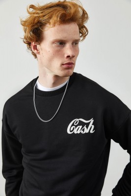 Siyah Arkası Baskı Detaylı Sweatshirt 2KXE8-45364-02 - 4