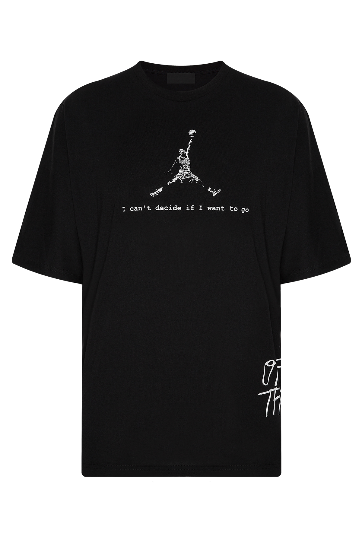 Siyah Arkası Baskılı Oversize T-Shirt 2YXE2-45990-02