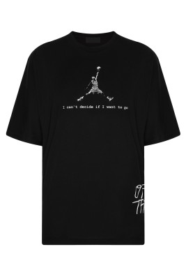 Siyah Arkası Baskılı Oversize T-Shirt 2YXE2-45990-02 - Thumbnail