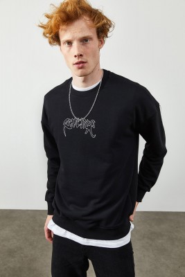 Siyah Arkası Baskılı Sweatshirt 2KXE8-45353-02 - 2