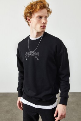 Siyah Arkası Baskılı Sweatshirt 2KXE8-45353-02 - 3