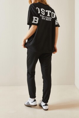 Siyah Arkası Yazılı Oversize Eşofman Takımı 5YXK8-48041-02 - XHAN