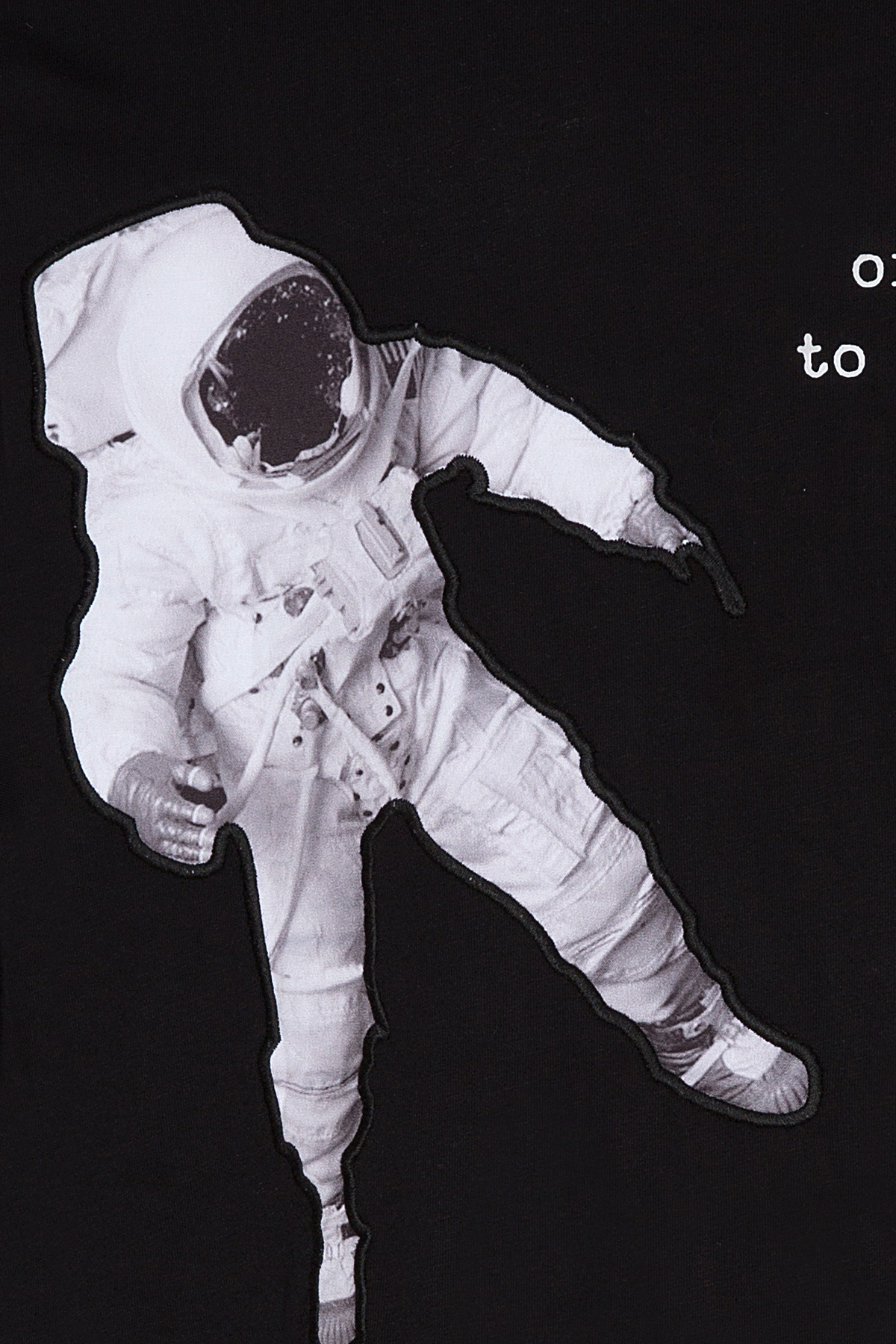 Siyah Astronot Baskılı Oversize T-Shirt 2YXE2-45991-02