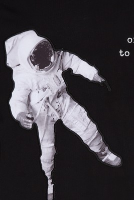 Siyah Astronot Baskılı Oversize T-Shirt 2YXE2-45991-02 - Thumbnail