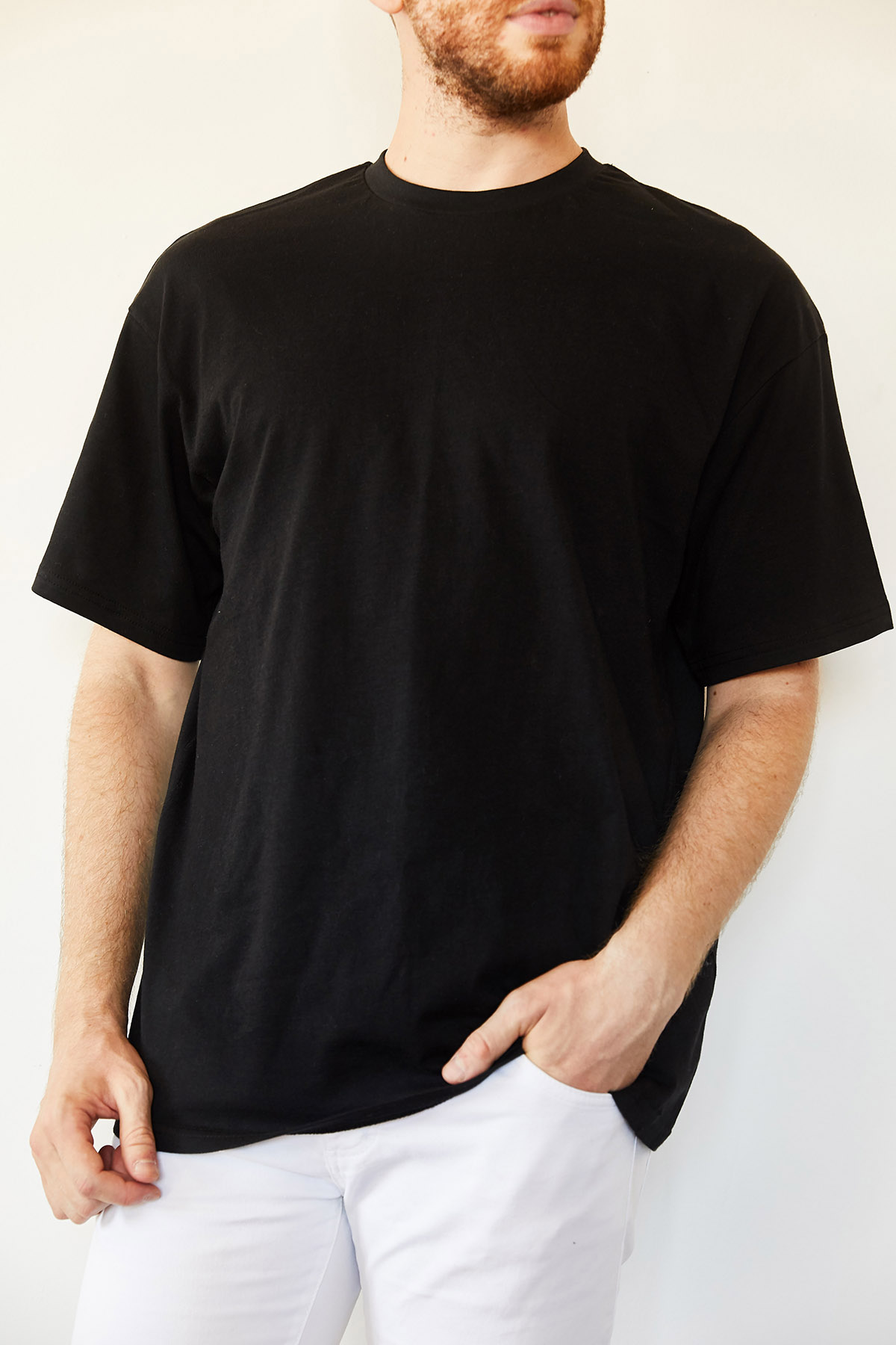 Siyah Basic Bol Kesim Oversize Tişört 0YXE1-44124-02 - 2