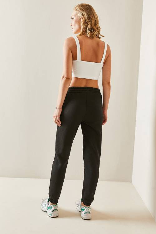Siyah Baskılı Jogger Eşofman Altı 3YXK8-47523-02 - 5