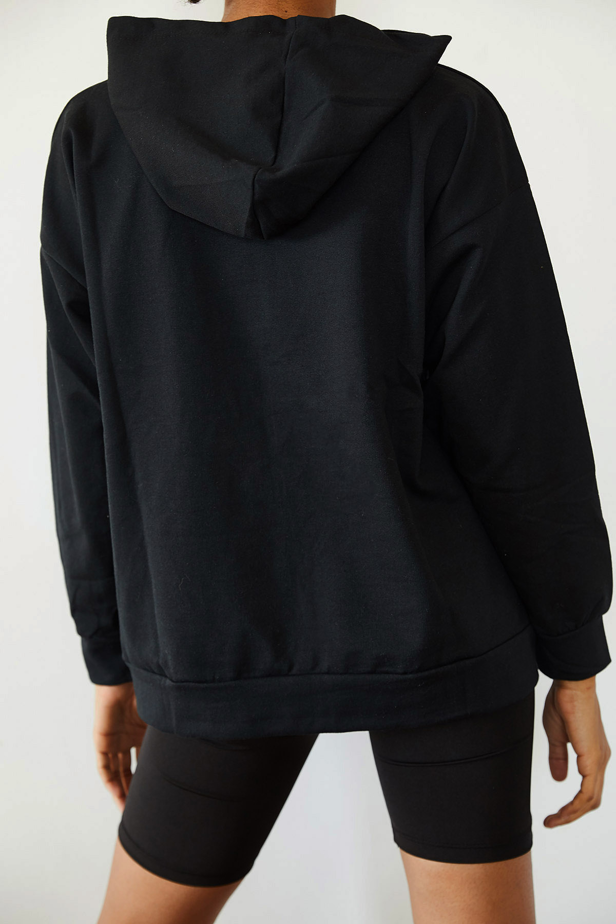 Siyah Baskılı Kapüşonlu Sweatshirt 1KXK8-44691-02 - 3