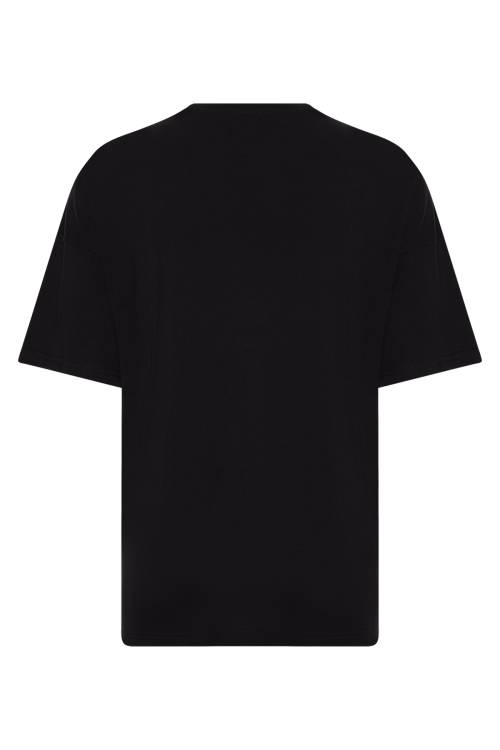Siyah Baskılı Oversize Tişört 2YXE2-45946-02 - 3