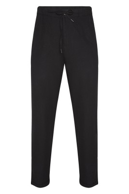 Siyah Beli Lastikli Salaş Keten Pantolon 2YXE5-45931-02 