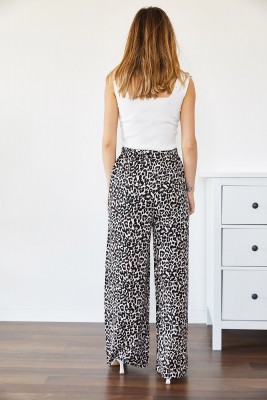 Siyah & Beyaz Leopar Desenli Pantolon 0YXK5-43850-02 - 3
