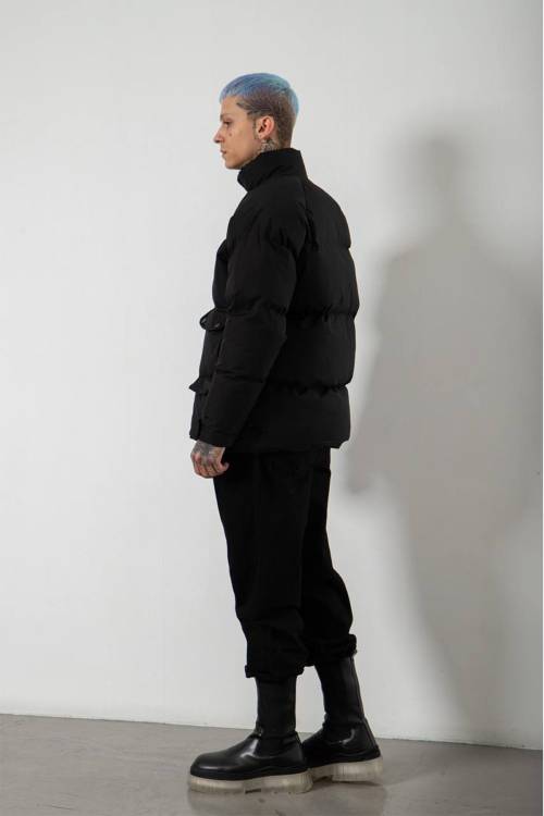 Siyah Çift Cepli Oversize Şişme Mont 3KXE4-46520-02 - 4