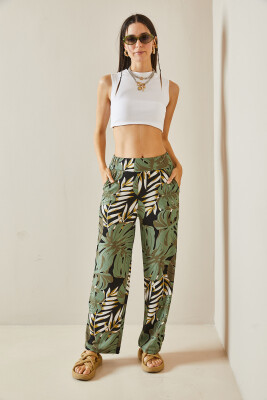 Siyah Desenli Fitilli Bol Paça Pantolon 5YXK5-48614-02 - 3