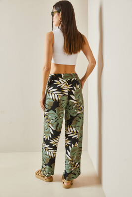 Siyah Desenli Fitilli Bol Paça Pantolon 5YXK5-48614-02 - 6