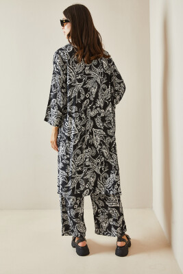 Siyah Desenli Kimono Takım 5YXK8-48669-02 - 7