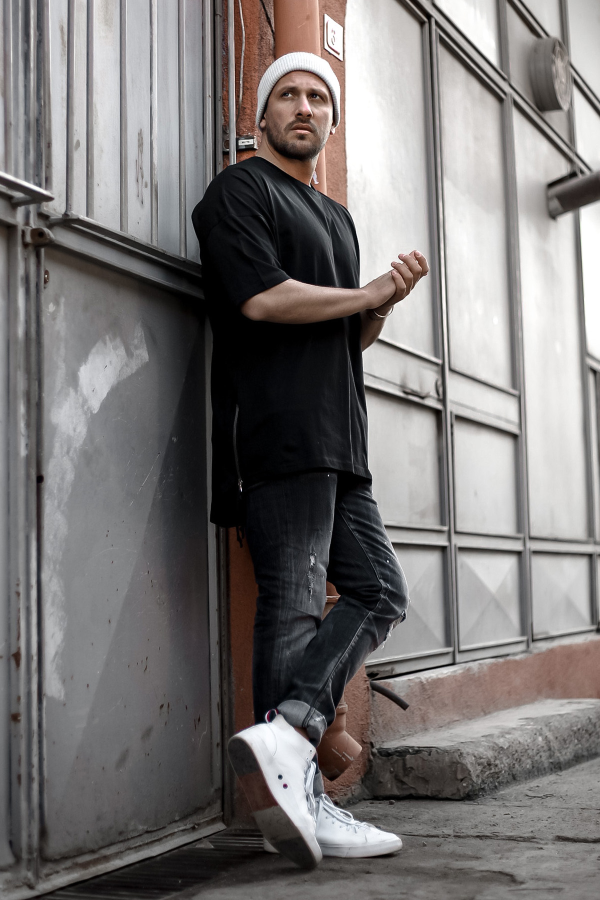 XHAN - Siyah Fermuar Detaylı T-Shirt 1KXE1-44339-02