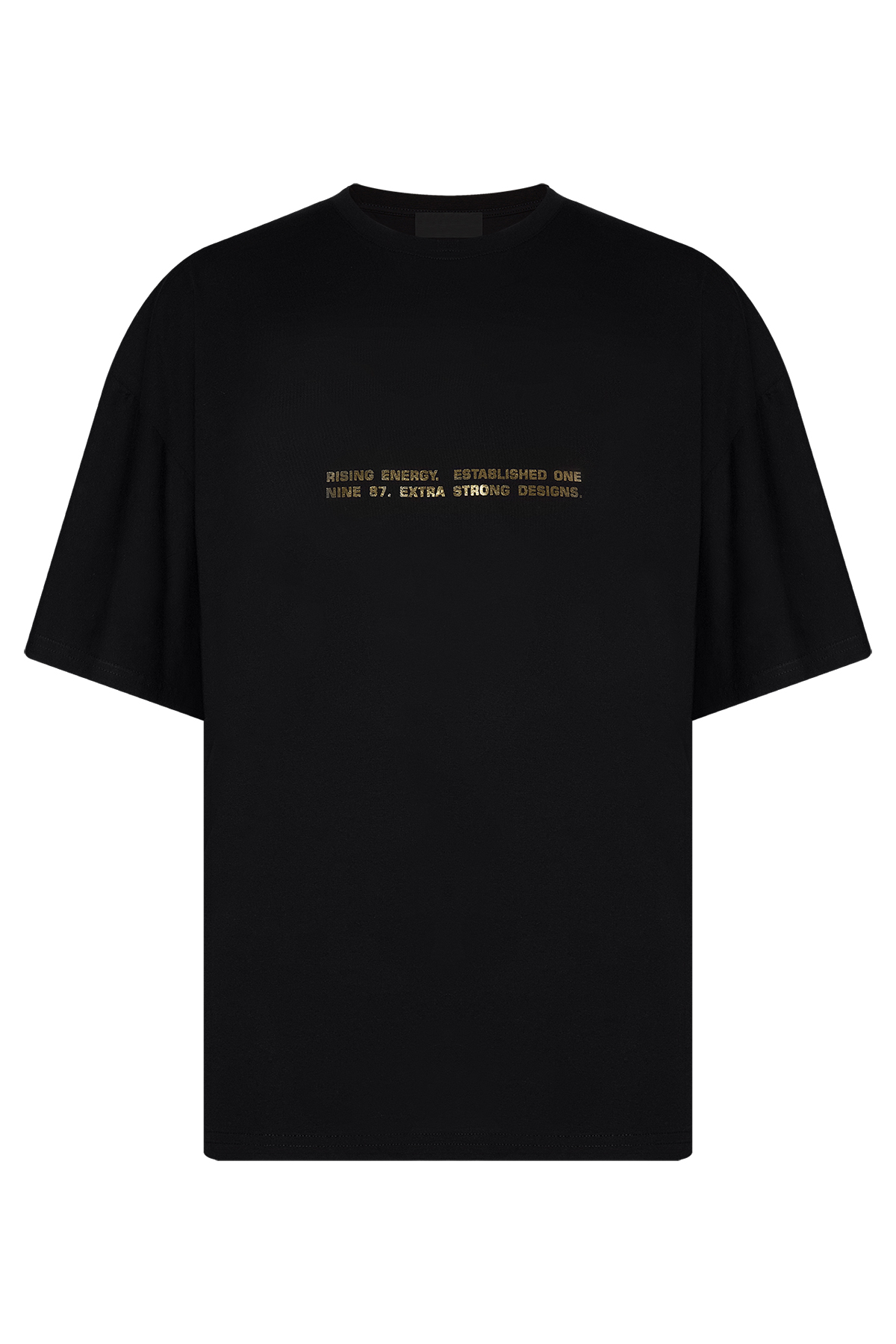 Siyah Gold Baskılı Oversize T-Shirt 2YXE2-45992-02