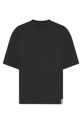 Siyah Kalın Ribanalı Oversize Tişört 2YXE2-45947-02 