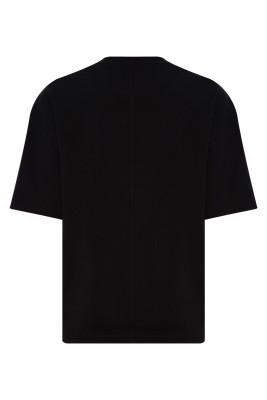 Siyah Kalın Ribanalı Oversize Tişört 2YXE2-45947-02 - 3