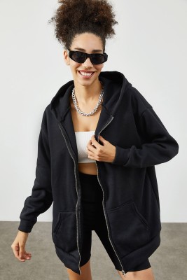 Siyah Kapüşonlü Polar Sweatshirt 2KXK8-45544-02 - 2