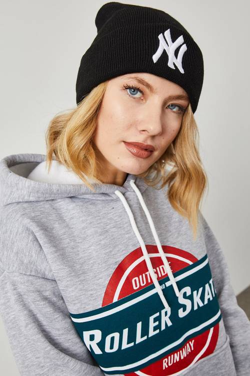 XHAN - Siyah Nakışlı Bere 3KXK9-46436-02