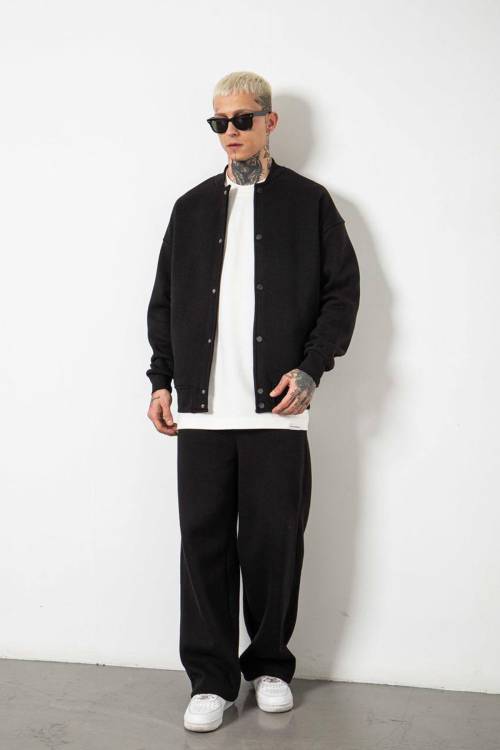 Siyah Oversize Basic Kolej Ceket 3KXE5-46524-02 - 2