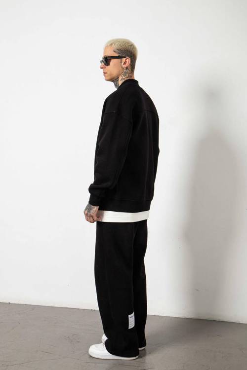 Siyah Oversize Basic Kolej Ceket 3KXE5-46524-02 - 4
