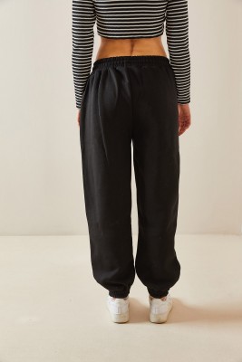 Siyah Oversize Şardonlu Jogger Eşofman Altı 4KXK8-47762-02 - 7