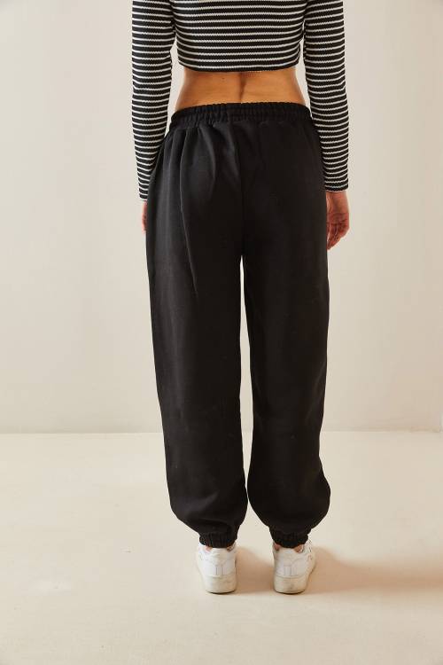 Siyah Oversize Şardonlu Jogger Eşofman Altı 4KXK8-47762-02 - 7