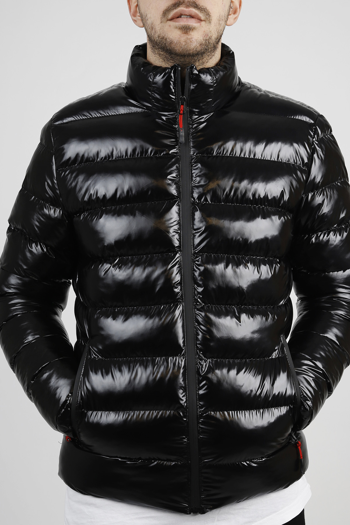 Siyah Parlak Şişme Mont 1KXE4-44346-02 - 4