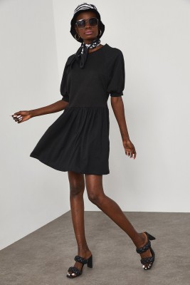 Siyah Penye Elbise 1YXK6-45038-02 - 1
