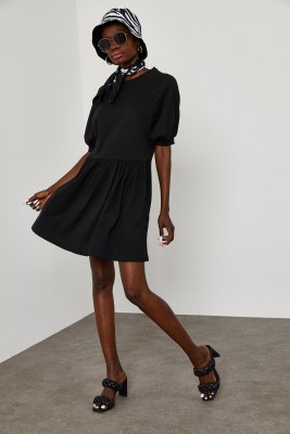 Siyah Penye Elbise 1YXK6-45038-02 - 2